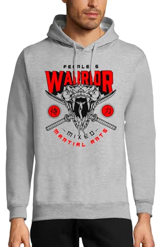 Sweat à capuche snake warrior avec tête de cobra et sabres pour homme