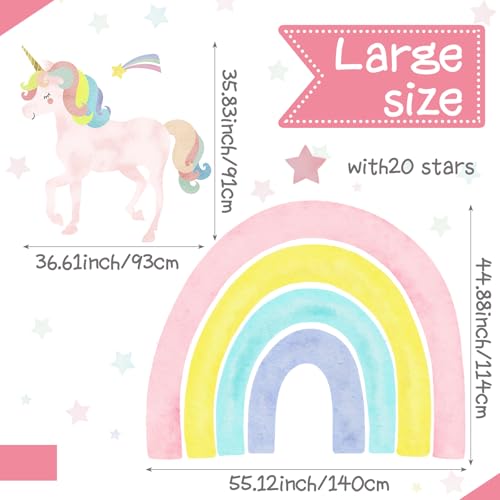 Vinilos decorativos unicornio arcoiris 36 x 36 pulgadas miniatura 2