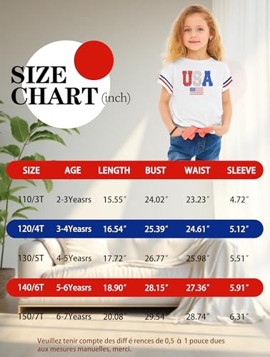 Image of Ithalt Toddler Boys Girls American Flag Shirts 4th of July Tshirt Kids USA Patriotic Tee Independence Day Outfit(3-7y)