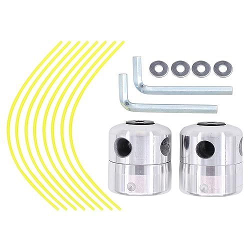 Aluminium Fadenkopf Rasentrimmer Kopf Alu Doppelfadenkopf Nylonfaden Fadenspule Trimmerkopf Mähkopf Trimmerfaden Faden Kopf Rasenmäher Spulenkopf Rasenschneiderkopf für Motorsense Freischneider