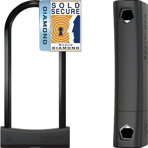 Seatylock Mason U Lock Bike Lock With Mount - Sold Secure Diamond Rated, Heavy Duty Anti-Theft For Bikes & Scooters