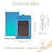 PATIKIL 4.7 x 3.2 x 0.2 Leather Badge Holder with Clear ID Window, Front Pocket Vertical Credit Card Holder & Swivel Metal Clasp Keyring for Employees, Staff, College, Lake Blue