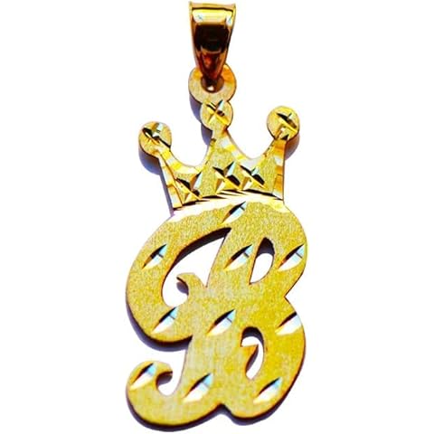 Win Jewelry 10K Solid Yellow Crown Initial Charm (M) Cover