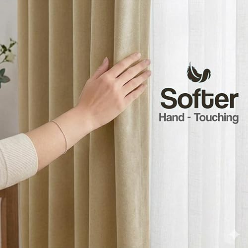 Image of FRESH FROM LOOM Non-Ring Curtains | S-Wave Pleat |Premium 9 ft Door Non-Ring Curtains | S-Wave Pleat | Parda | Light Block Blackout Parde | (Beige | 9 Feet, 1pc Only)