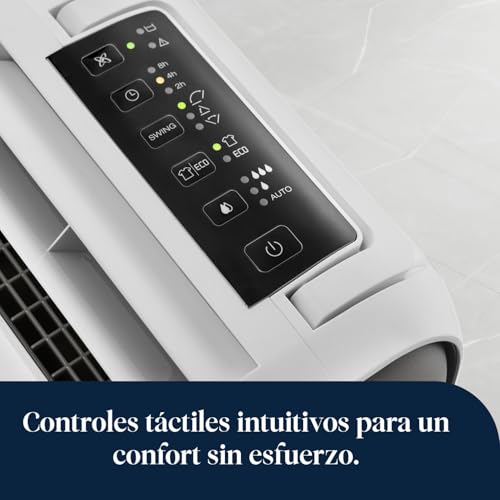 Miniatura 5 de De’Longhi Tasciugo AriaDry Light - Deshumidificador portátil con tecnología Zeolite e ionizador, Elimina hasta 6 L/día, seca la ropa, anti-moho y silencioso, Función swing y temporizador, Gris (DNS65)