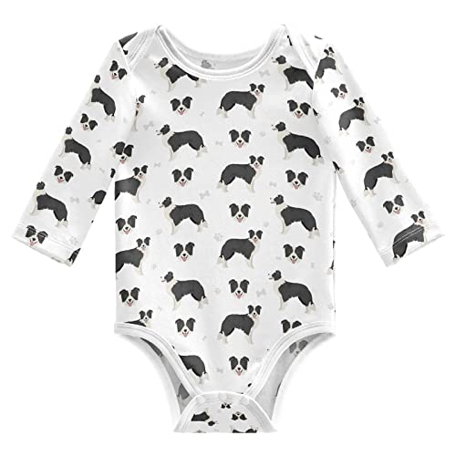 Image of vvfelixl Baby Bodysuits Black Pug White Long Sleeve Cotton Baby Clothes For Boys Girls 0-24 Months
