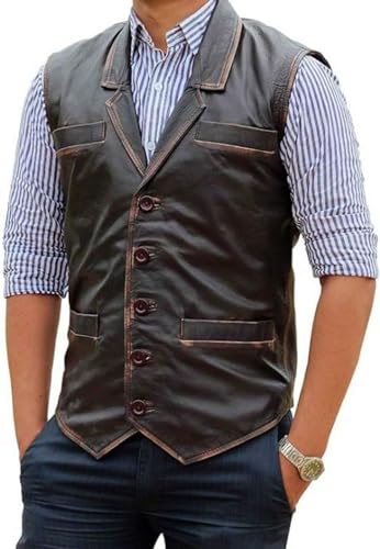 Impressive Men's Hell on Wheels Cullen Bohannan Leather Vest - Exude True Cowboy Power with Genuine Western Style