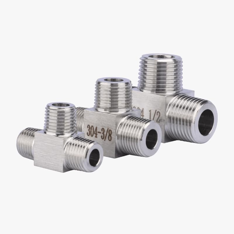 Raccord Adaptateur 3 Voies Haute Pression - Acier Inoxydable 304 - Filetage M16x1.5 (Femelle-Mâle-Mâle) - Pour Tuyaux Hydrauliques