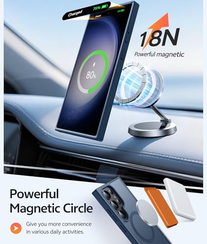 Image of FNTCASE for Samsung Galaxy S23 Ultra Case: [Fit for Magsafe] Magnetic Translucent Matte Anti-Fingerprint Cell Phone Cover Military Grade Shockproof Protective Case