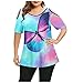 yuwo Haut d'été pour femme avec épaules dénudées et col rond, multicolore, 4XL
