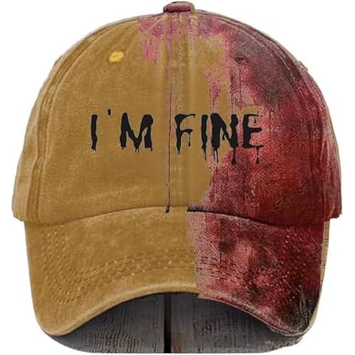Gorra I'm Fine transpirable con estampado de sangre y visera curva 3