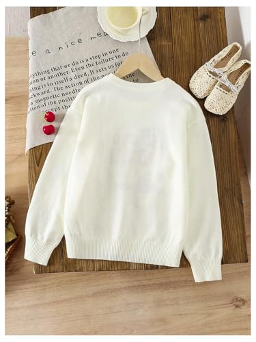 WDIRARA Girl's Cherry Graphic Crew Neck Sweater Long Sleeve Drop Shoulder Pullover Loose Fit Knitwear2