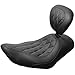 Mustang Tripper Wide Diamond Stitch Solo Seat with Driver Backrest for Harley D