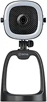 WebCam Usb com Microfone, Câmera 1080p e Anel Luz Led Integrados Preto Solução Tudo em Um para Gravações e Transmissões Ao Vivo Compatível com Diversos Dispositivos MPOWER