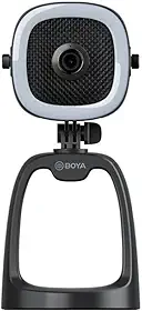 WebCam Usb com Microfone, Câmera 1080p e Anel Luz Led Integrados Preto Solução Tudo em Um para Gravações e Transmissões Ao Vivo Compatível com Diversos Dispositivos MPOWER