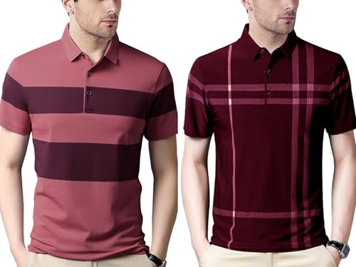 Image of Noble Monk Men's Polycotton Regular Fit Polo T-Shirt Half Sleeves |Polo Collar | Casual T-Shirt