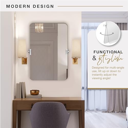 MCS Modern Pivot Frameless Mirror, 20 x 30 Inch, Nickel by MCS - Image 7