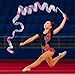 TESEGOO 2 Pack Sparkling Gymnastics Dance Ribbons – 78.7”Colorful Streamers for Kids’ Rhythmic Gymnastics, Ballet, Baton Twirling & Talent Shows