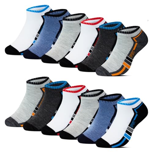 BestSale247 Damen Herren Sneaker Socken (12 Paar) Atmungsaktive Kurze Halbsocken Baumwolle (12 Paar/Mehrfarbig 511 43-46)