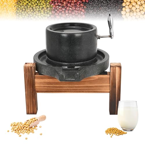 Stone Grain Mill Hand Grinder, 7.8" x 11.8" Granite Mill