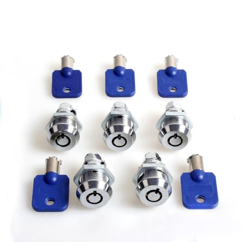 Akfldms Juego de 5 Cerraduras de Leva para Puertas de Máquinas de Juego con Llave de 27 mm para Puertas de Gabinetes de Máquinas de Pinball.