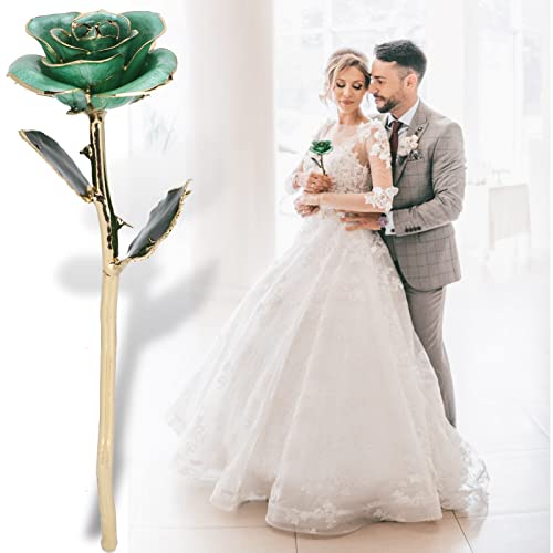 Rosa bañada en oro de 24k para decorar salones elegantes y mesas de bodas 7
