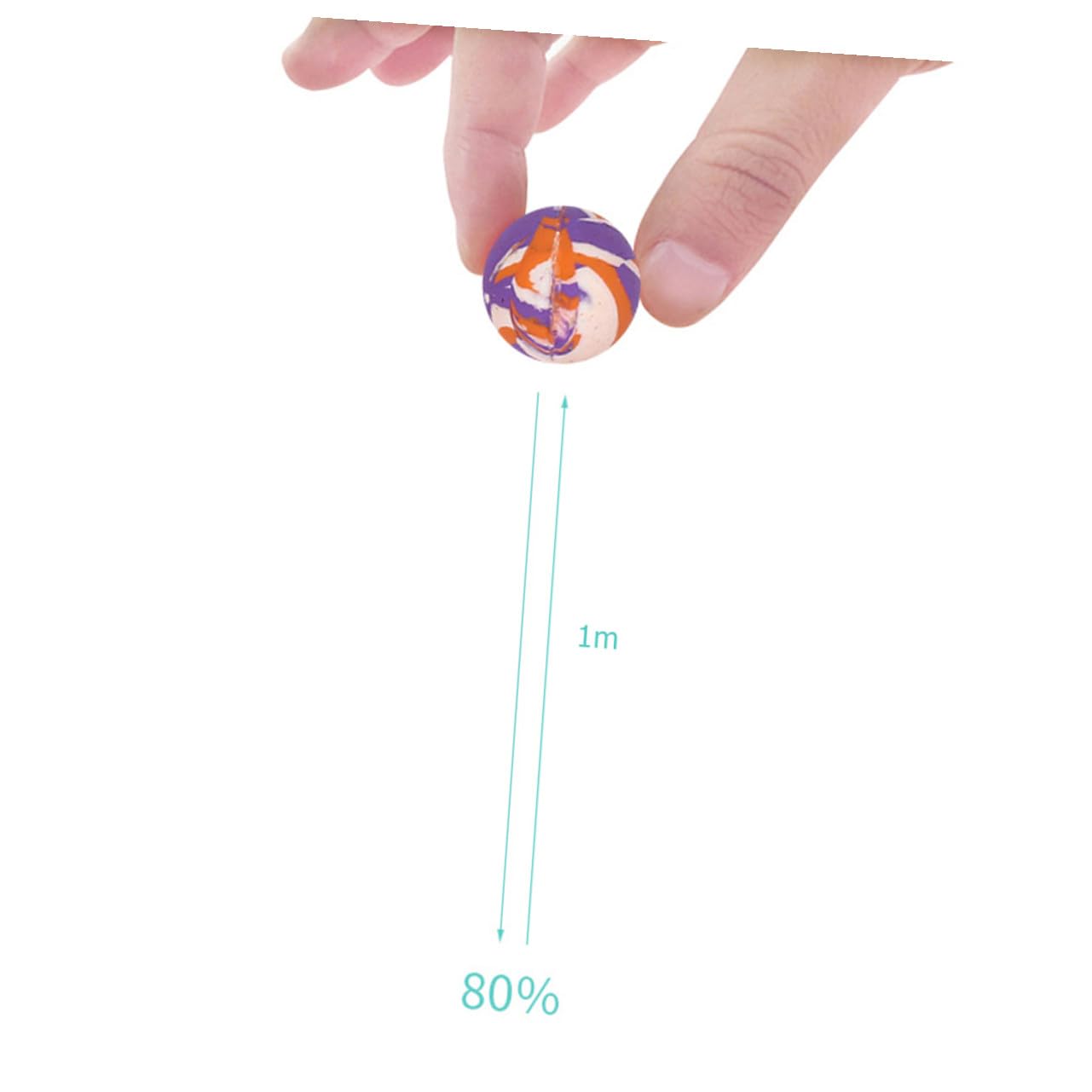 Uonlytech 100 Pezzi Palle Rimbalzanti in Gomma da 32mm Palla per Saltare Morbida e Inodore Giocattolo per Bambini attività Ricreative Stile Casuale
