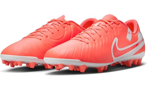 Nike Tiempo Legend 10 Academy Artificial-Grass Low-Top Soccer Cleats (DV4340-800, Hot Lava/White)2