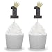 24 PCS Black Glitter number One 1 Cupcake Toppers Kid's First Birthday Party Wild One Decorations