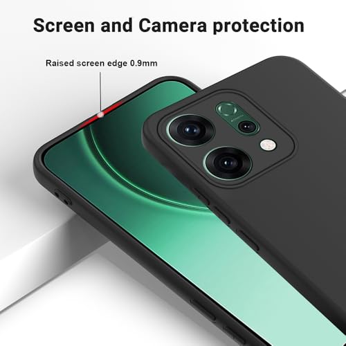 Image of Back Cover for Oppo Reno14 5G | Full Camera Protection | Premium Liquid Silicon Case | Flexible Bumper Case for Oppo Reno14 5G (Black)