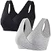 ZUMIY Nahtloser Still BH ohne Bügel, Maternity Nursing Bras Schwangerschafts-BH und Stillzeit Unterwäsche Stillen und Schlaf Ohne Bügel für Damen (L,Black+Grey/2pack)