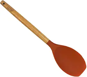 Colher Espátula de Silicone com Cabo em Madeira C31,5Cm Terracota Fracalanza - Full Fit