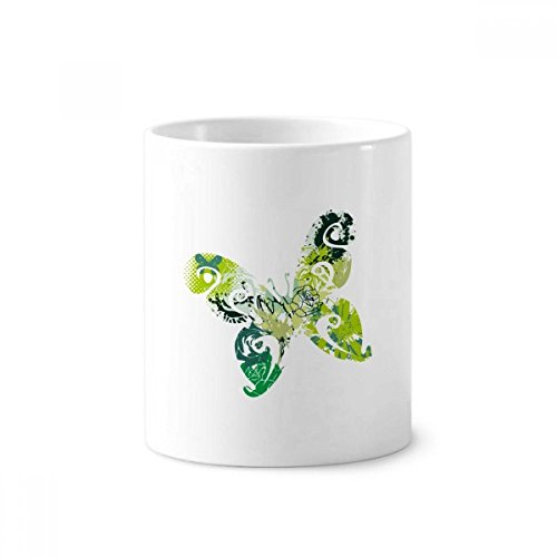 Tasse papillon vert cadeau original en céramique 350ml motif graffiti