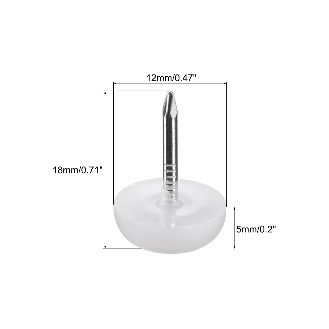 Cyclingcolors 4x Patin Glisseur Carré 37 X 37mm Téflon PTFE à Clouer Clou Protection Sol Pied