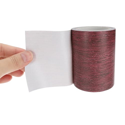 Image of PATIKIL Wood Grain Repair Tape 2.2 inch x15ft,2 Pcs Self Adhesive Realistic Textured Repair Tape Patch for Floor Door Table Cabinets Desk,Dark Chestnut Mahogany
