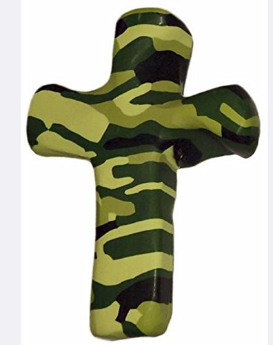 Calypso Studios by First & Main5" Hand Held Cross, Comforting Clay, Camouflage, Multi