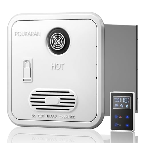 Image of 65,000 BTU RV Tankless Water Heater, High Altitude Available, DC 12V, On Demand Instant Hot Water Heater, with 15x15 inches White Door and Front Water Outlet, Compatible with all RVs