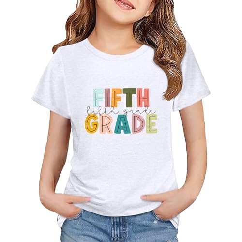 Teens Girls Boys Tshirts Crewneck Basic Short Sleeve Shirt Kids Cute Graphic Tee Tops Youth Summer Trendy Cotton Tunic Blouse
