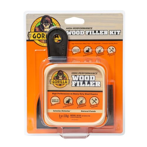 Gorilla All Purpose Wood Filler Wood Repair Kit with Putty Knife and Sanding Block