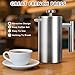 French Press 34 oz, Full Stainless Steel French Press Coffee Maker 4 Cups, Upgrated Double-Walled Insulated French Coffee Presses, Food Grade Good for Kitchen Camping, Dishwasher Safe 2 More Filters