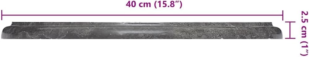 Black Marble Table Top 15.7in Round Natural Stone Dining or Coffee Surface 1in Thick Easy Care for Living Room Bedroom Patio