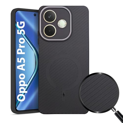 Image of LIRAMARK Rugged Carbon Fibre TPU Armor Silicone Back Cover Case for Oppo A5 Pro 5G