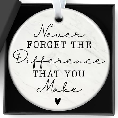 Thank You Gifts for Women Ceramic Plaque Never Forget The Difference That You Make for Men, Mentor, Friend, Family, Colleague, Teacher，Nurse Well Done Gifts for Christmas Thanksgiving Gift