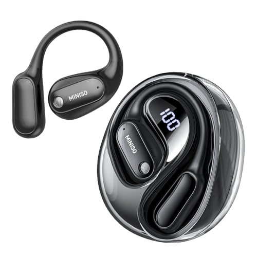 MINISO MS190 Language Translator Earbuds, AI Translation Earbuds Real Time with 135 Languages, Bluetooth 6.0, LED Display, Open-Ear Translation Headphones with APP, 60Hrs Playtime for Business