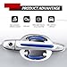 Pleoos 8PCS Car Door Handle Stickers, Universal Anti-Scratches Auto Door Handle Protective Films, 3D Carbon Fiber Anti Scratches Protective Films, with Safety Reflective Strips (Blue)