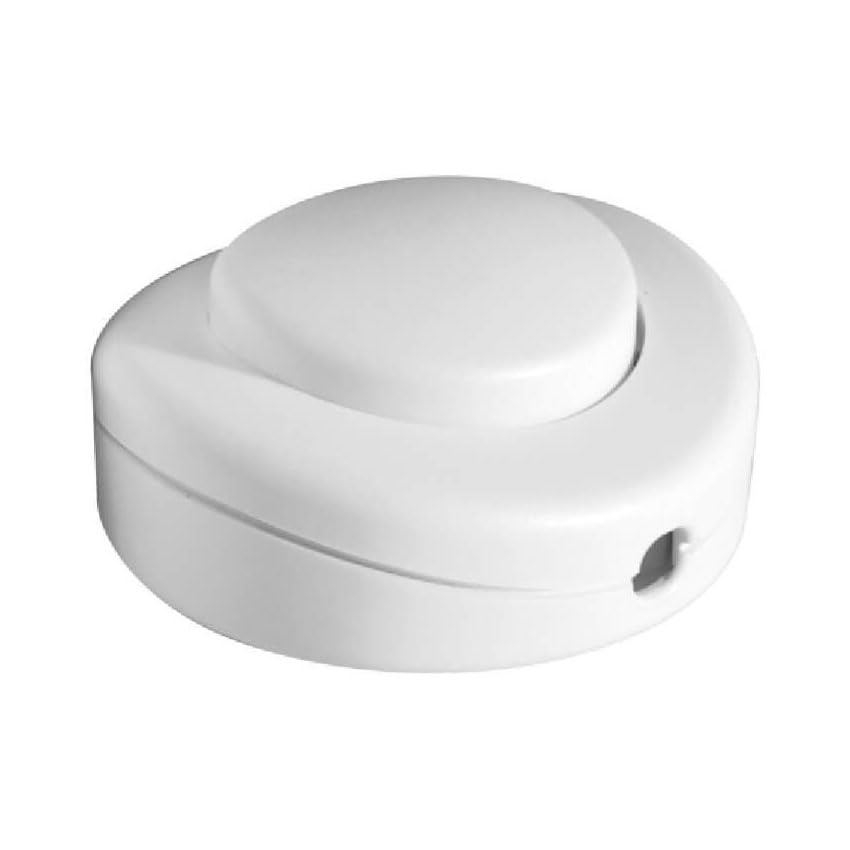 Interruptor de pie blanco, diseño ergonómico, fácil de usar, ideal para controlar lámparas y dispositivos eléctricos a pie.