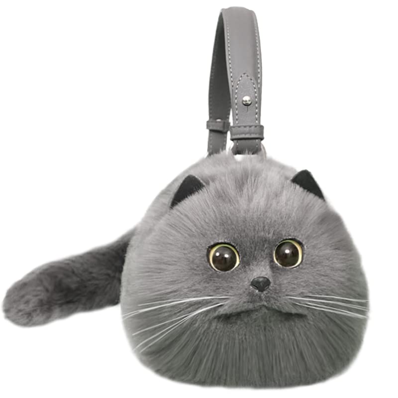 Russian Plush Shoulder Bag, Furry Kitty Purse - Spacious Design, Holds Phone - Perfect for Cat Lovers | Valentine's Day, Birthdays, Anniversaries