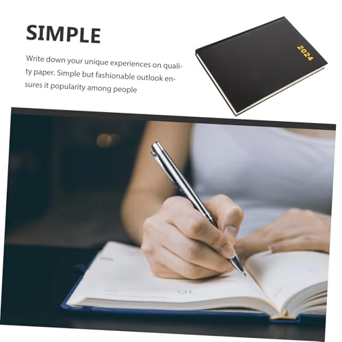 Agenda quotidien noir et carnet de notes portable pour planification