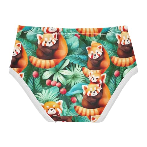 Joisal Toddlers Underwear Floral 2t Cotton Little Girl Panties Fun Underpants Briefs Cute Raccoon Green Leaves2