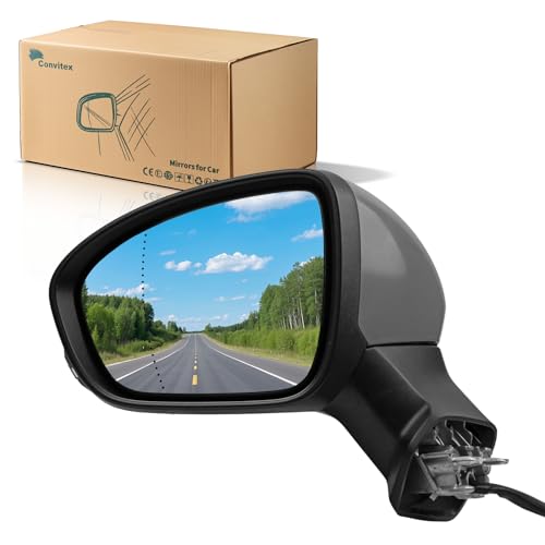Convitex Rétroviseur Extérieur pour Clio 5 2019 2020 2021 2022 2023 2024 2025 Gauche côté Conducteur, Électrique Réglable + Rabattable, Chauffant, Avec...